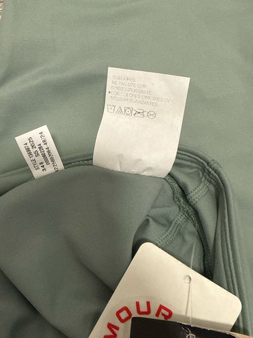 NWT Under Armour Girls Motion Crop Leggings Sage Green YL - Picture 5 of 5